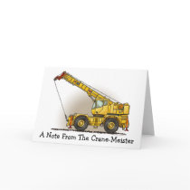 Crane Construction Equipment Note Card
