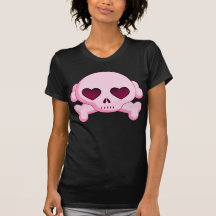 Crâne de coeur de KRW et rose d'os croisés T-shirt