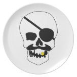 Crâne de pirate assiettes