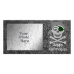 Crâne de pirate et carte photo d'os croisés cartes de vœux avec photo