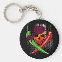 Crâne de poivre de piment et porte - clé des Croix Porte-clef