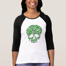 Crâne de shamrocks de Jour de la Saint Patrick T-shirt