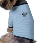 crâne et écouteurs avec la foudre des oreilles tee-shirts pour chien