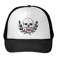 Crâne et feuille casquette de camionneur