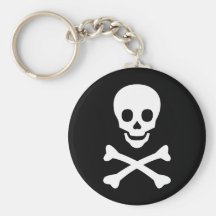 Crâne et os croisés porte-clefs