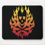 Crâne flamboyant Mousepad de coeur Tapis De Souris
