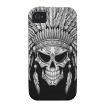 Crâne indigène foncé de sucre avec la coiffe étui vibe iPhone 4