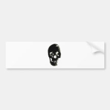 Crâne noir - image négative autocollant pour voiture
