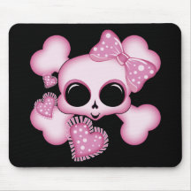 Crâne rose mignon tapis de souris