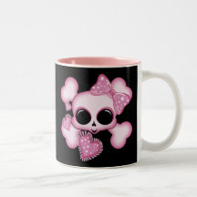 Crâne rose mignon tasse à café