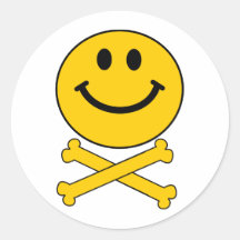 Crâne souriant et os croisés adhésifs