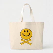Crâne souriant et os croisés sacs