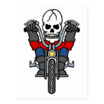 Crâne vintage sur le tatouage de moto cartes postales
