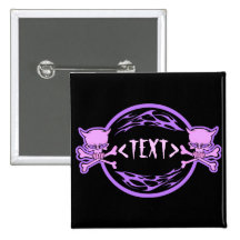 Crânes et flammes en pastel de personnaliser, <TEX Pin's
