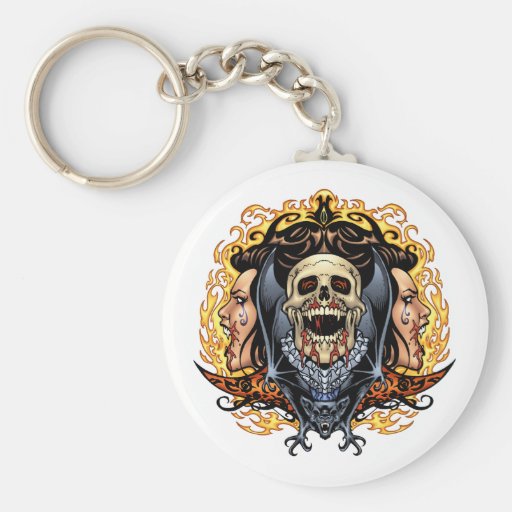 Crânes, vampires et chauves-souris personnalisable porte-clefs