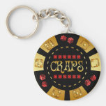 CRAPS GAMING CHIP KEYCHAIN