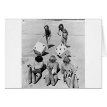 Craps in the Sand, 1940s Greeting Cards