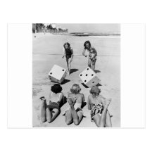Craps in the Sand, 1940s Post Card