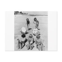 Craps in the Sand, 1940s Post Card