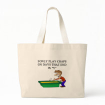 craps shooter casino gambler canvas bag