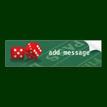 Craps Table & Las Vegas Dice bumper stickers