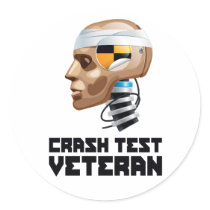 Crash Test Veteran Round Stickers