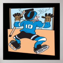 Crashing Into The Boards Print