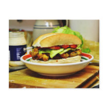 Crawfish And Boudan Pobay Sandwich Postcard