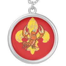 Crawfish/ Crayfish Fleur De Lis Necklaces