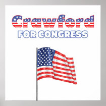 Crawford for Congress Patriotic American Flag Desi Poster
