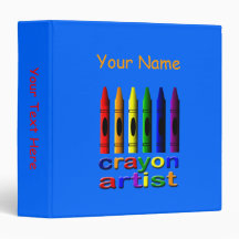 Crayon Artist Template Blue Binder
