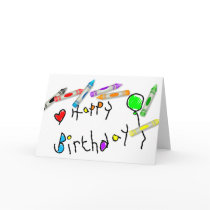 Crayon Birthday Greeting Greeting Cards