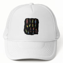 Crayon Colourful male and female figures random ag Trucker Hat