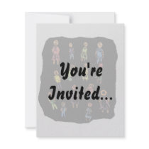 Crayon Colourful male and female figures random ag Personalized Announcement