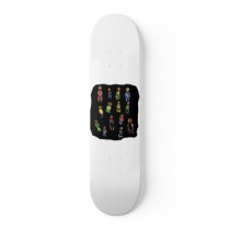 Crayon Colourful male and female figures random ag Skate Board Deck