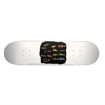 Crayon Colourful male and female figures random ag Skate Board Deck