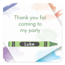 Crayon Favour Sticker  |  Green
