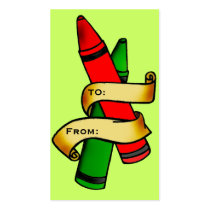 Crayon Gift Tag Business Card Template