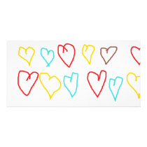 Crayon Hearts Customized Photo Card