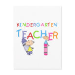 Crayon Kindergarten Teacher Tshirts and Gifts postcards
