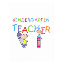 Crayon Kindergarten Teacher Tshirts and Gifts Postcard