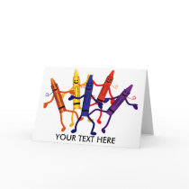Crayon Party Greeting Card Template