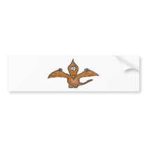 Crayon Pterodactyl Dinosaur Collection Bumper Sticker