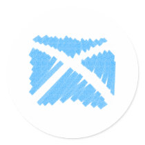 Crayon Saltire Sticker