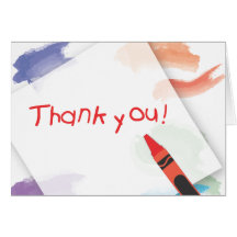 Crayon Thank You Card  |  Red