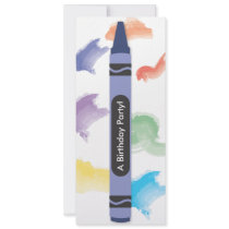 Crayon Theme Invitations  |  Blue