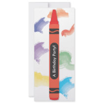 Crayon Theme Invitations  |  Red