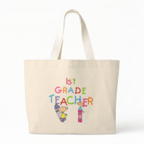 Crayons 1st Grade Teacher Tshirts and Gifts Canvas Bags