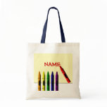 Crayons Colour my Name Kids Tote Bag