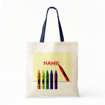 Crayons Colour my Name Kids Tote Bag